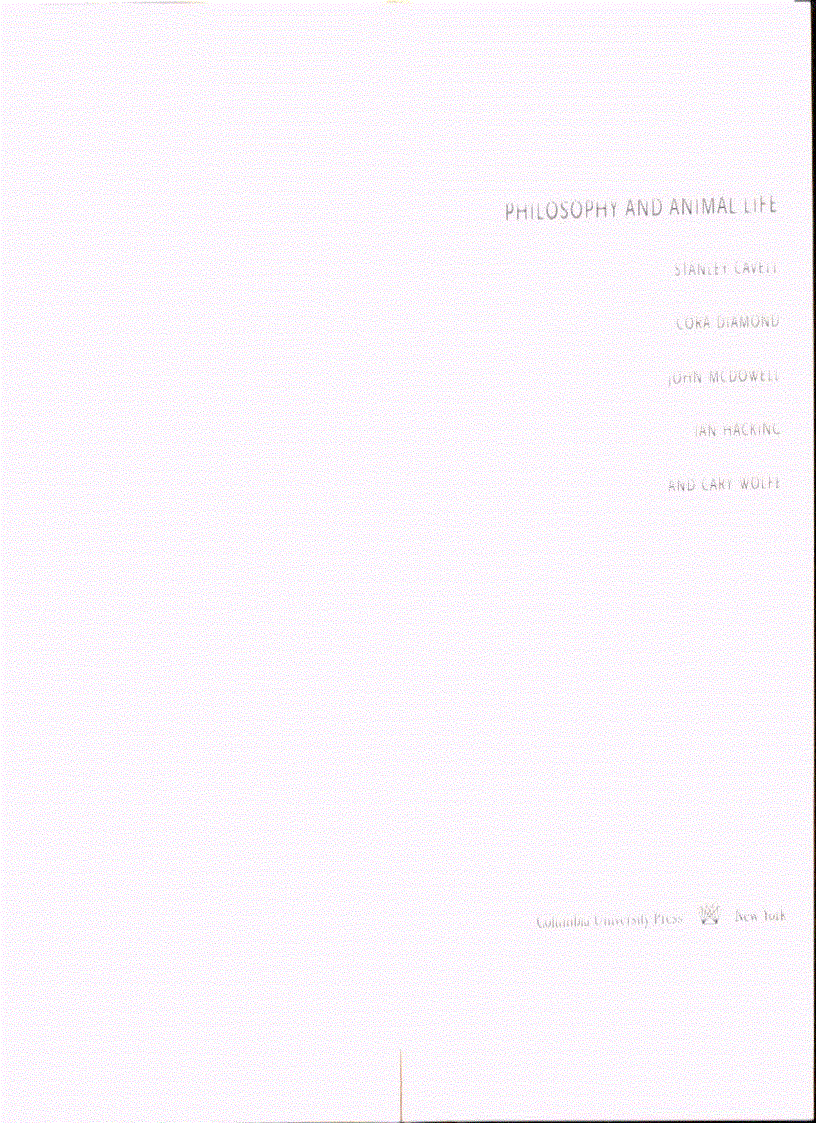 image for page Philosophy and Animal Life