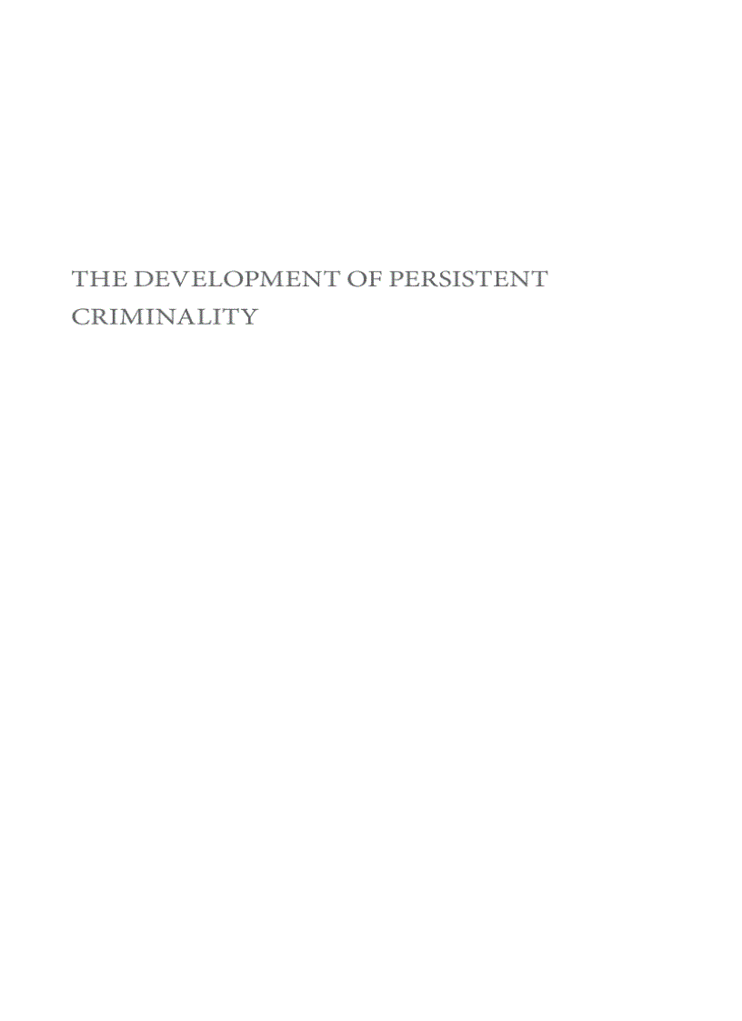 image for page The Development of Persistent Criminality