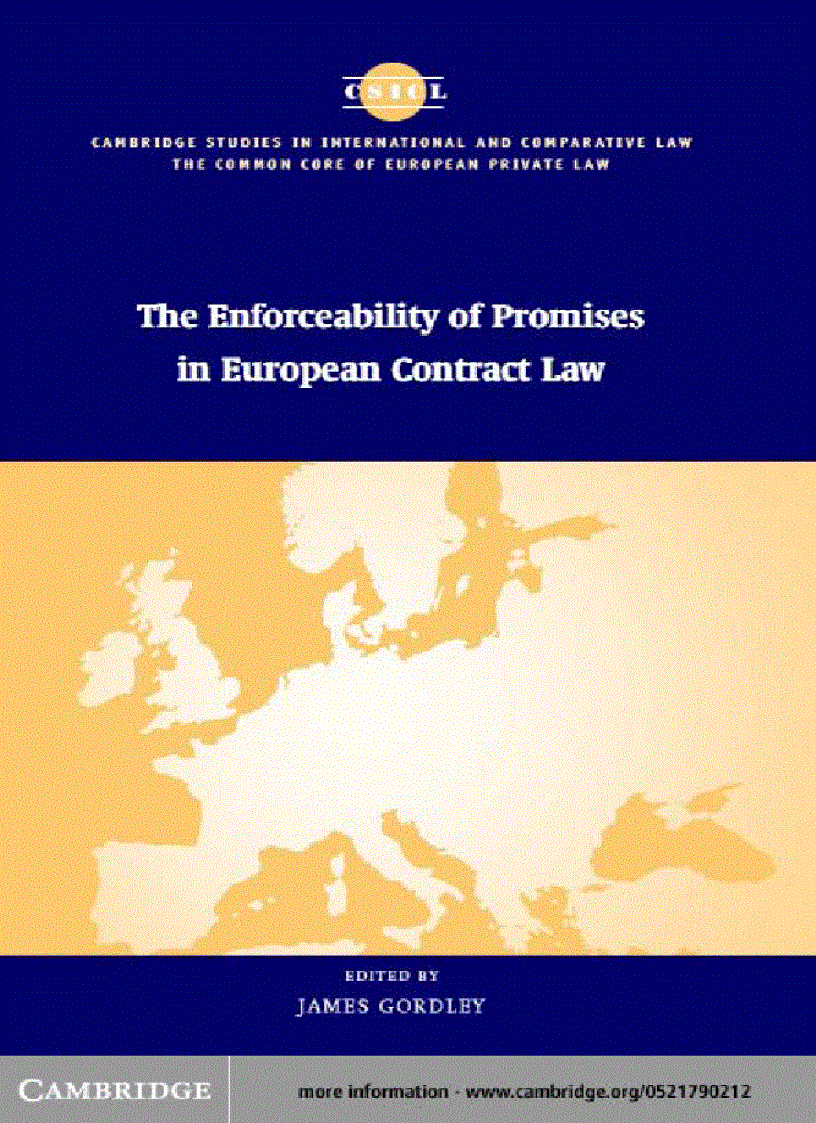 image for page The Enforceability of Promises in European Contract Law