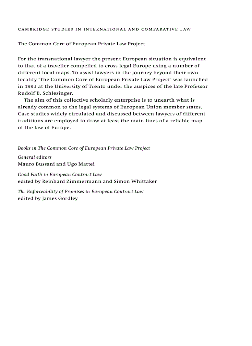 image for page The Enforceability of Promises in European Contract Law