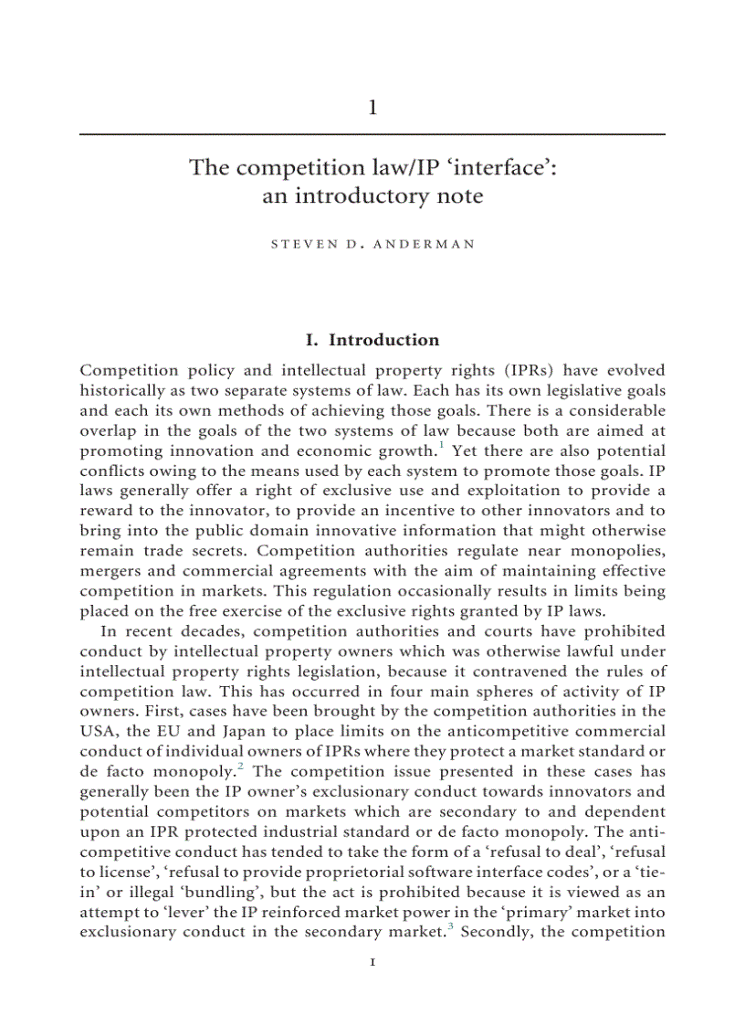image for page The Interface Between Intellectual Property Rights and Competition Policy