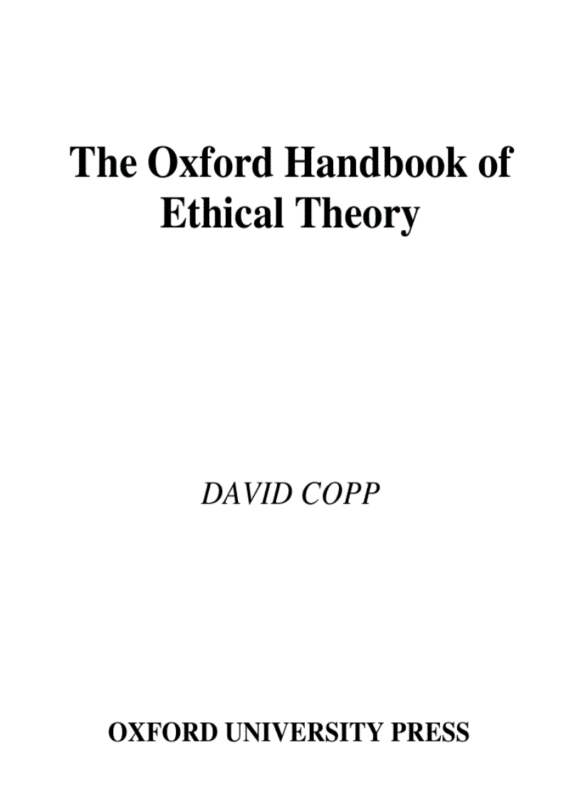image for page The Oxford Handbook of Ethical Theory
