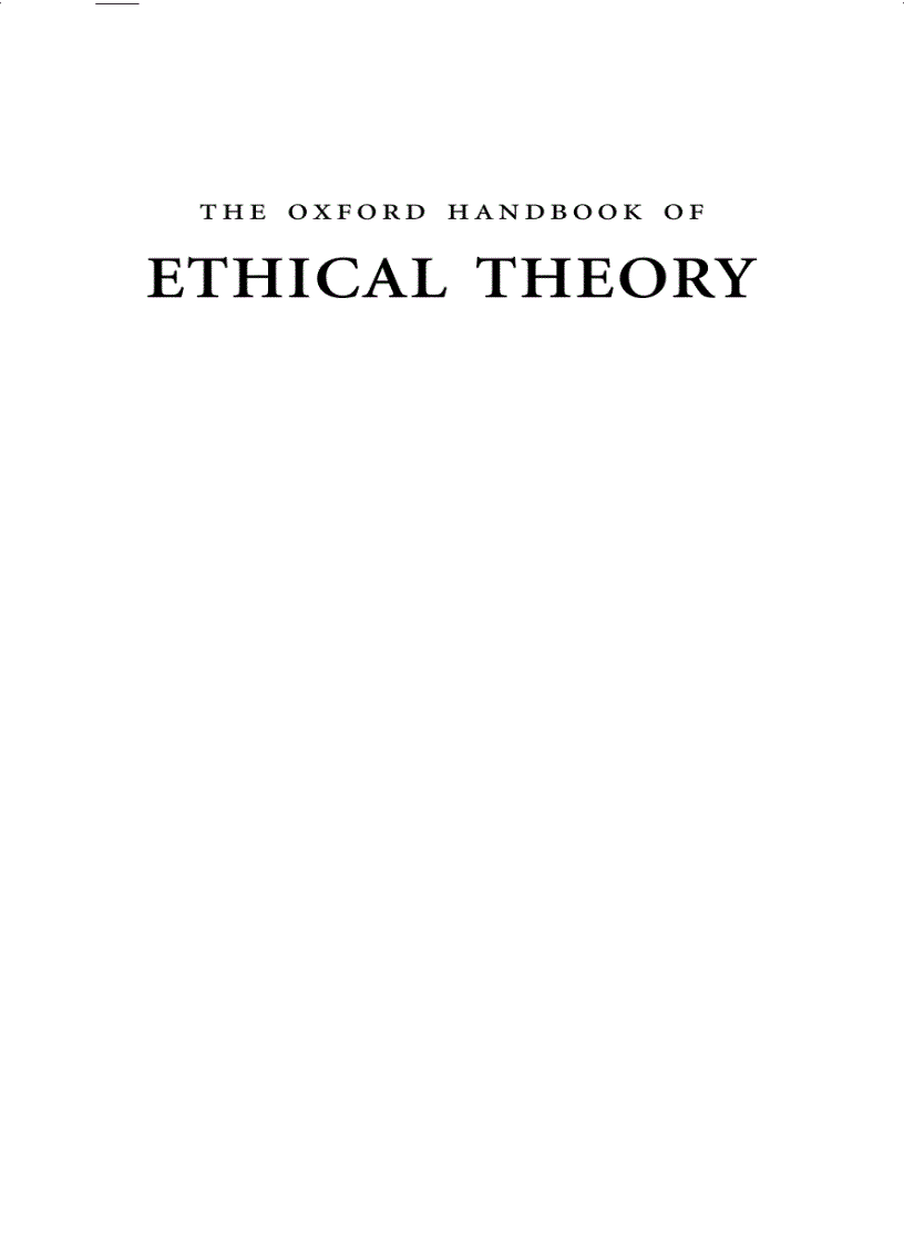 image for page The Oxford Handbook of Ethical Theory