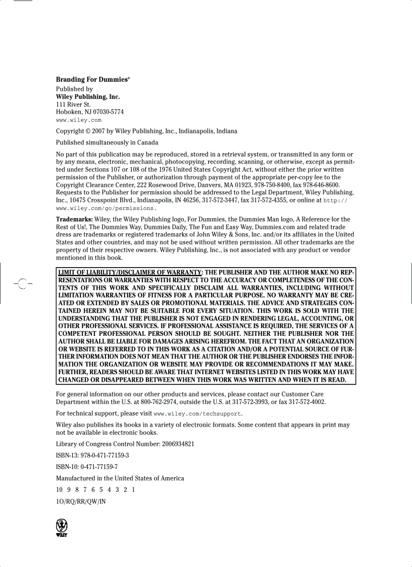 image for page Branding For Dummies illustrated Edition