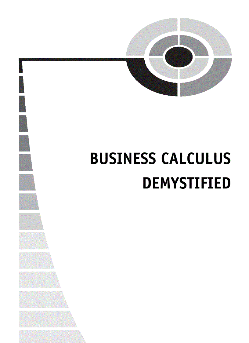 image for page Business Calculus Demystified A Self Teaching Guide 1st Edition