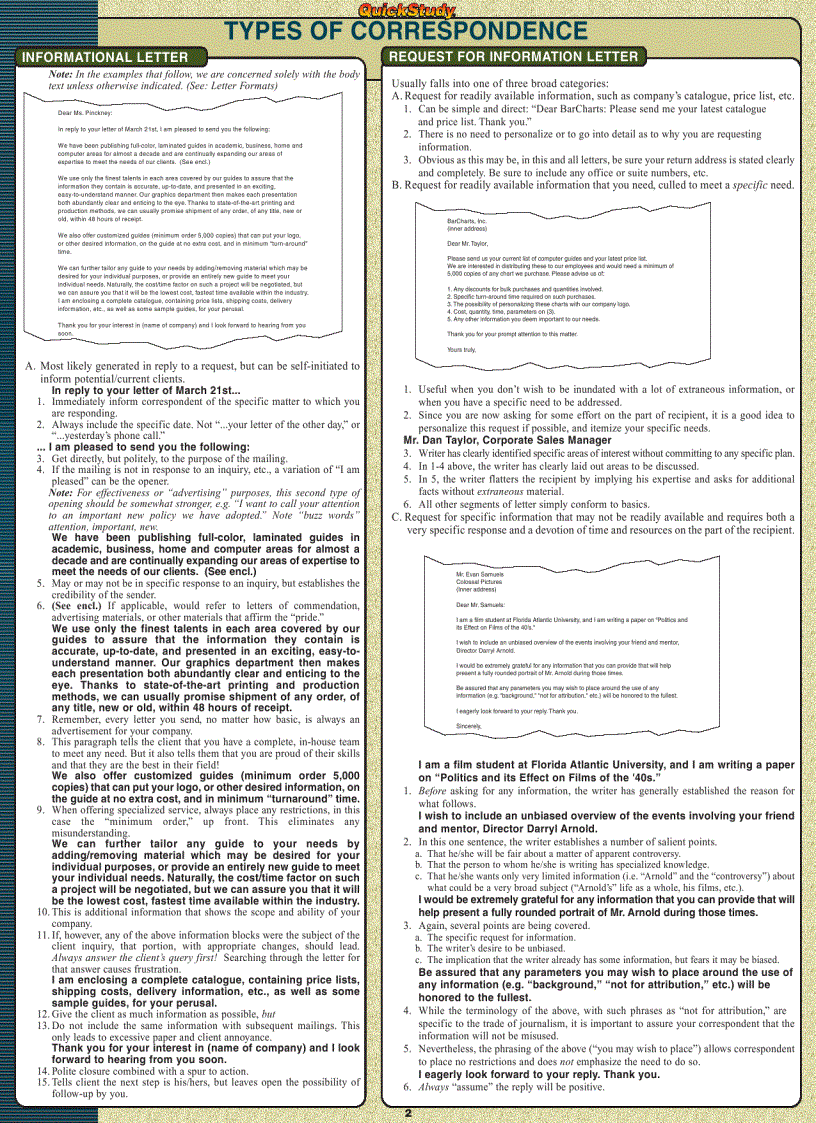 image for page Business Letters Quickstudy Reference Guides