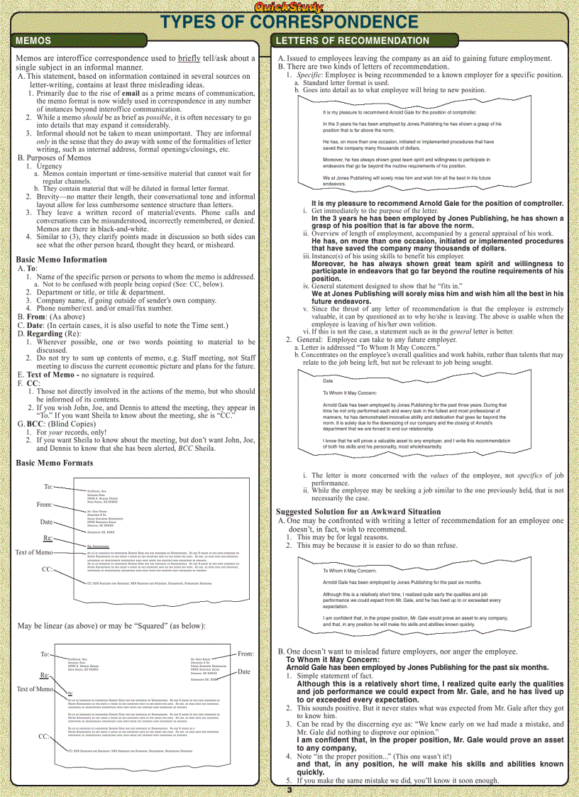 image for page Business Letters Quickstudy Reference Guides
