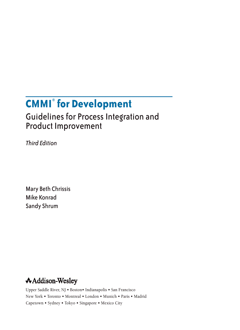 CMMI for Development Guidelines for Process Integration 3rd Ed