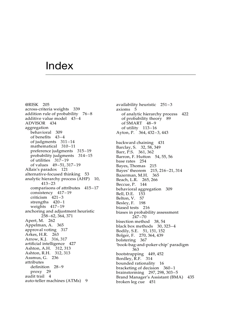 image for page Decision Analysis for Management Judgment 3rd Edition