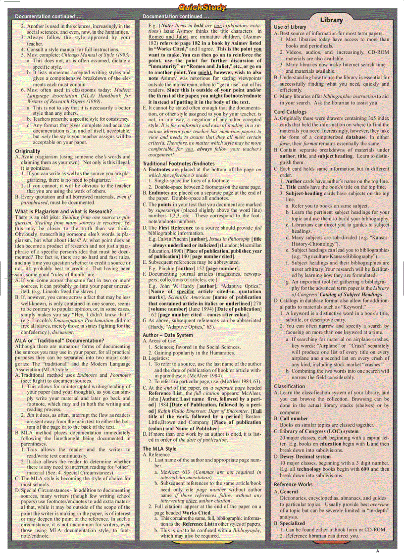image for page Essays and Terms Papers Quickstudy Reference Guides