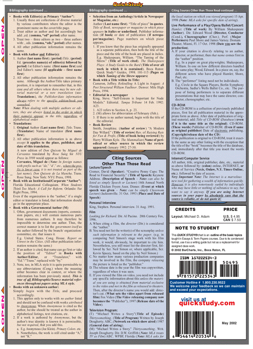 image for page Essays and Terms Papers Quickstudy Reference Guides