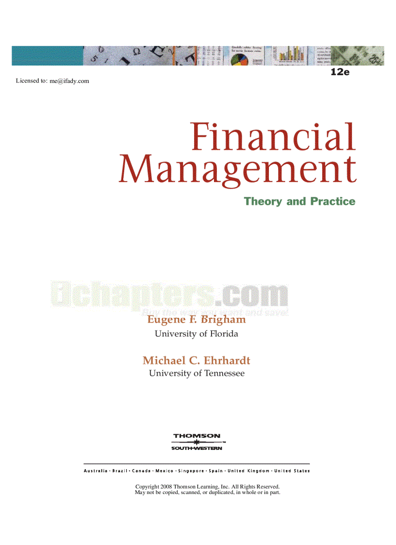 Financial Management Theory and Practice 12th Edition