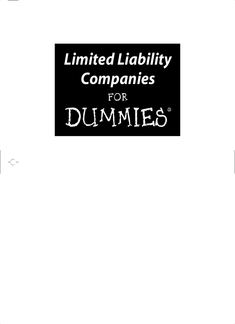 image for page Limited Liability Companies For Dummies