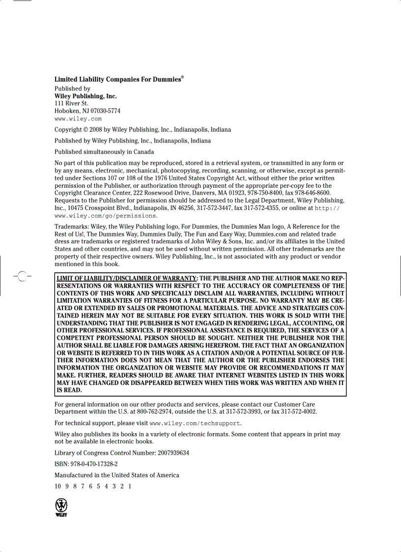 image for page Limited Liability Companies For Dummies