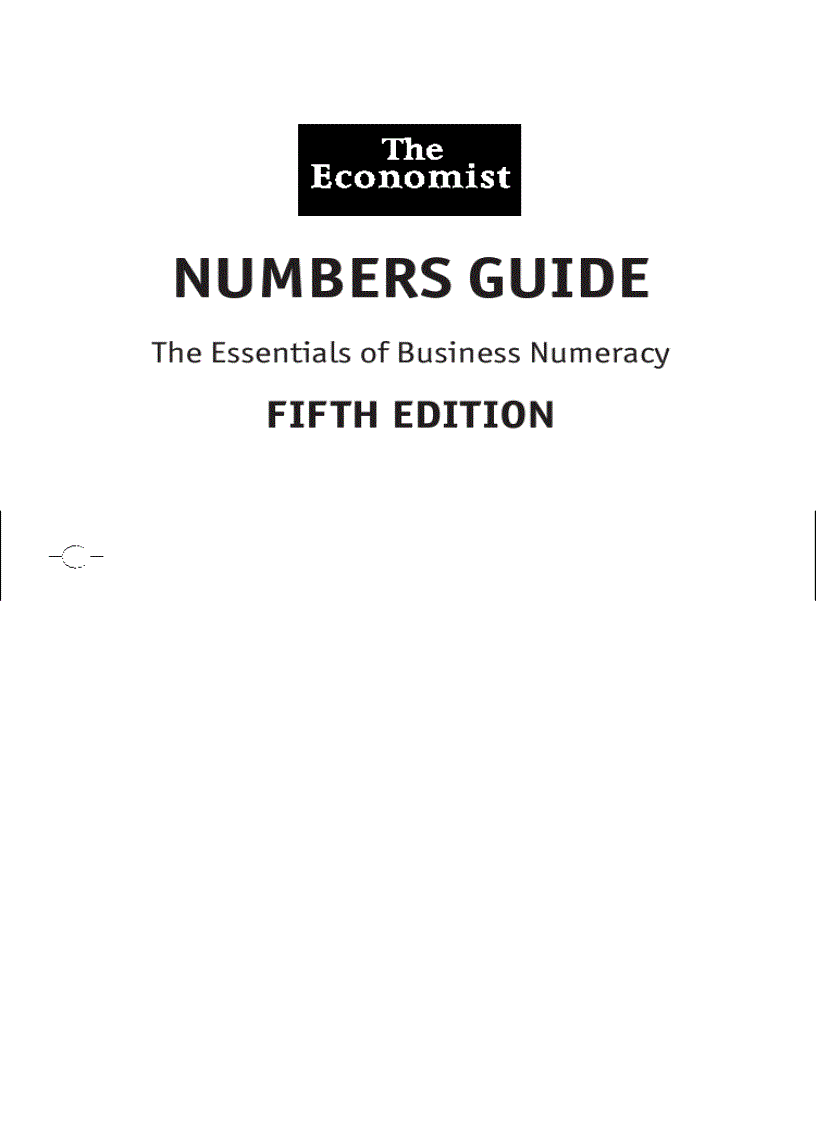 Numbers Guide The Essentials of Business Numeracy 5th Edition