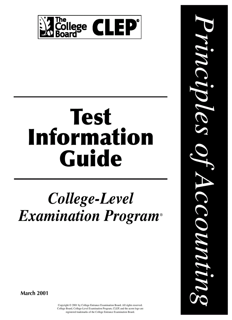 Principles of Accounting CLEP Test Information Guide