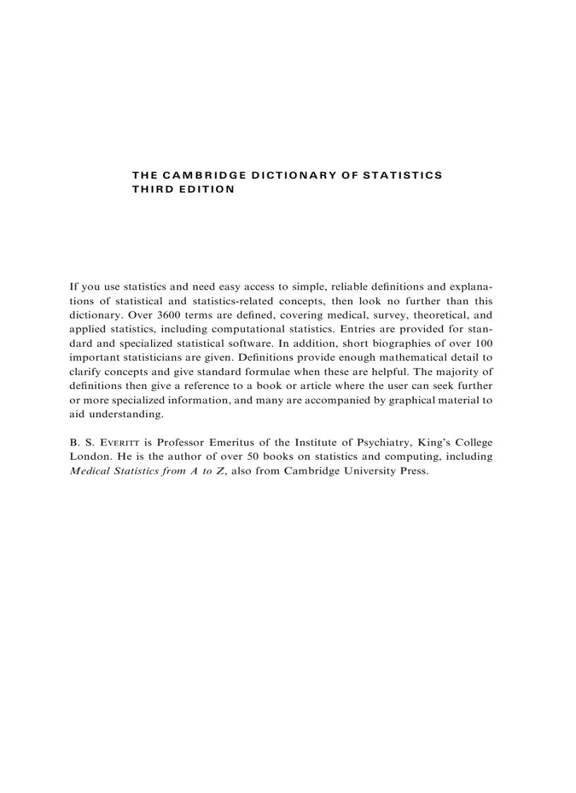 image for page The Cambridge Dictionary of Statistics 3rd Edition