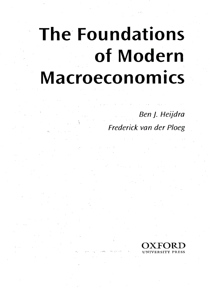 The Foundations of Modern Macroeconomics