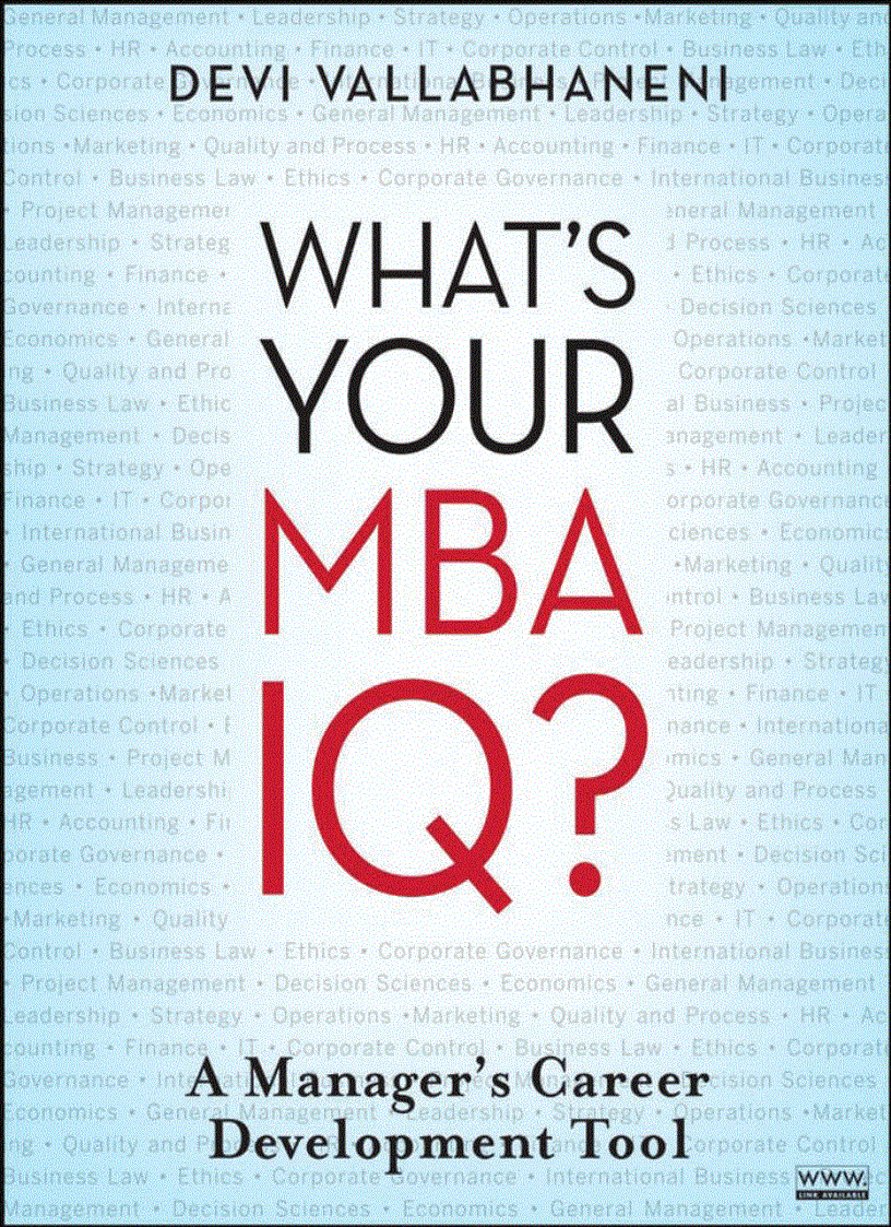 image for page What s Your MBA IQ A Manager s Career Development Tool