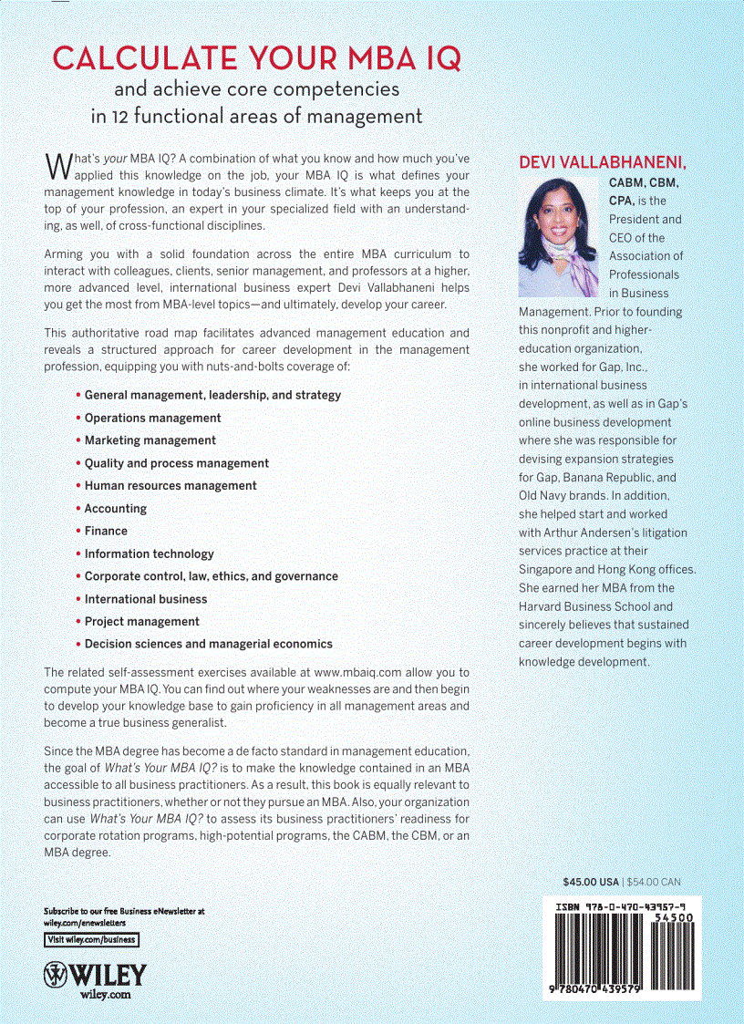 image for page What s Your MBA IQ A Manager s Career Development Tool