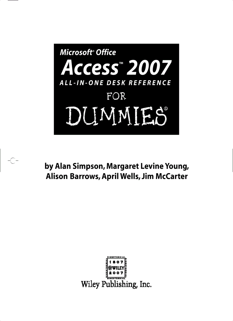 image for page Access 2007 All in One Desk Reference For Dummies
