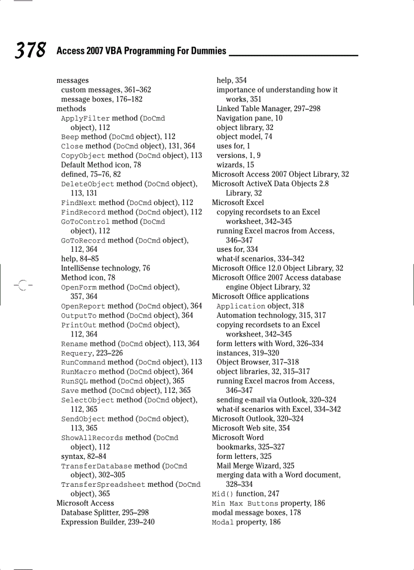image for page Access 2007 VBA Programming For Dummies