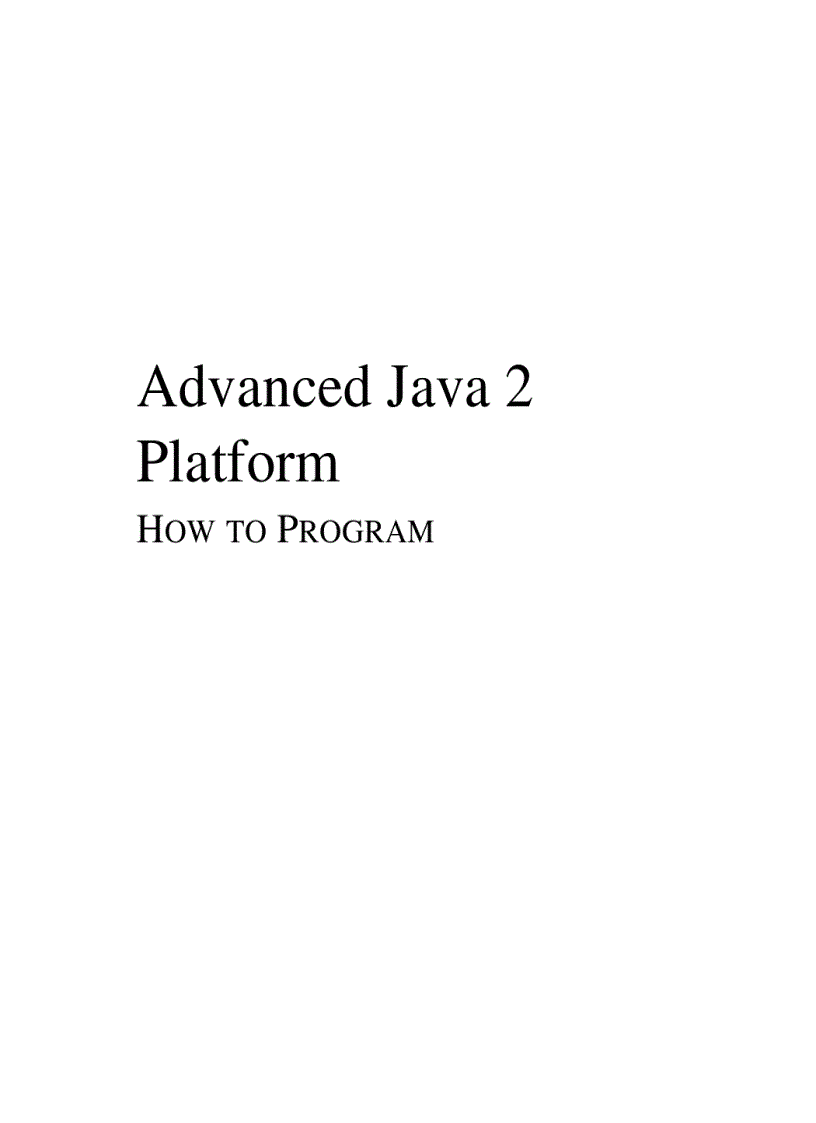 image for page Advanced Java 2 Platform How to Program