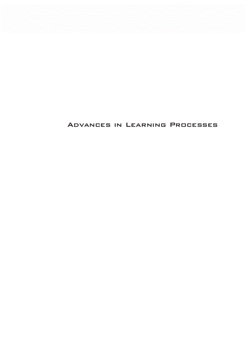 Advances in Learning Processes