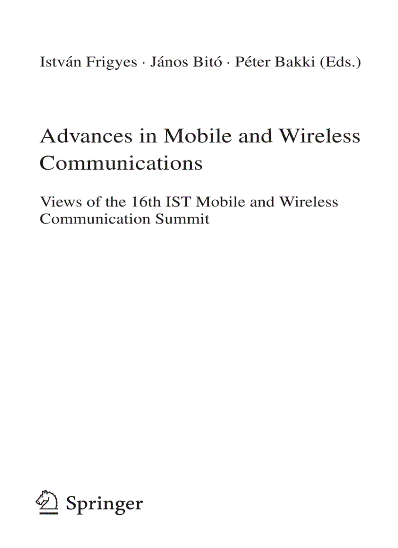 image for page Advances in Mobile and Wireless Communications Jun 2008