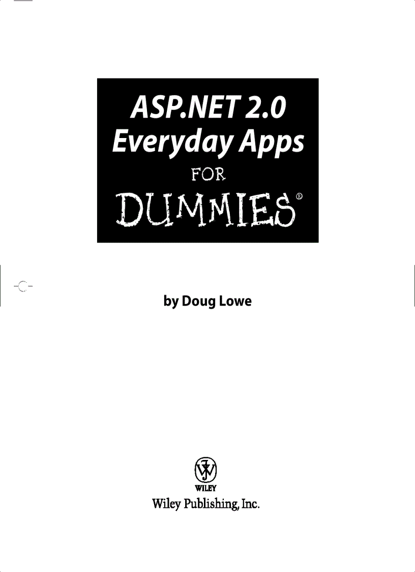 image for page ASP NET 2 0 Everyday Apps For Dummies