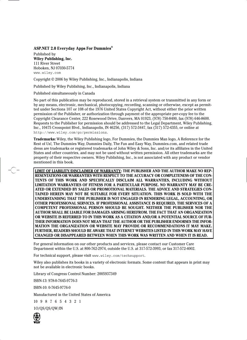 image for page ASP NET 2 0 Everyday Apps For Dummies