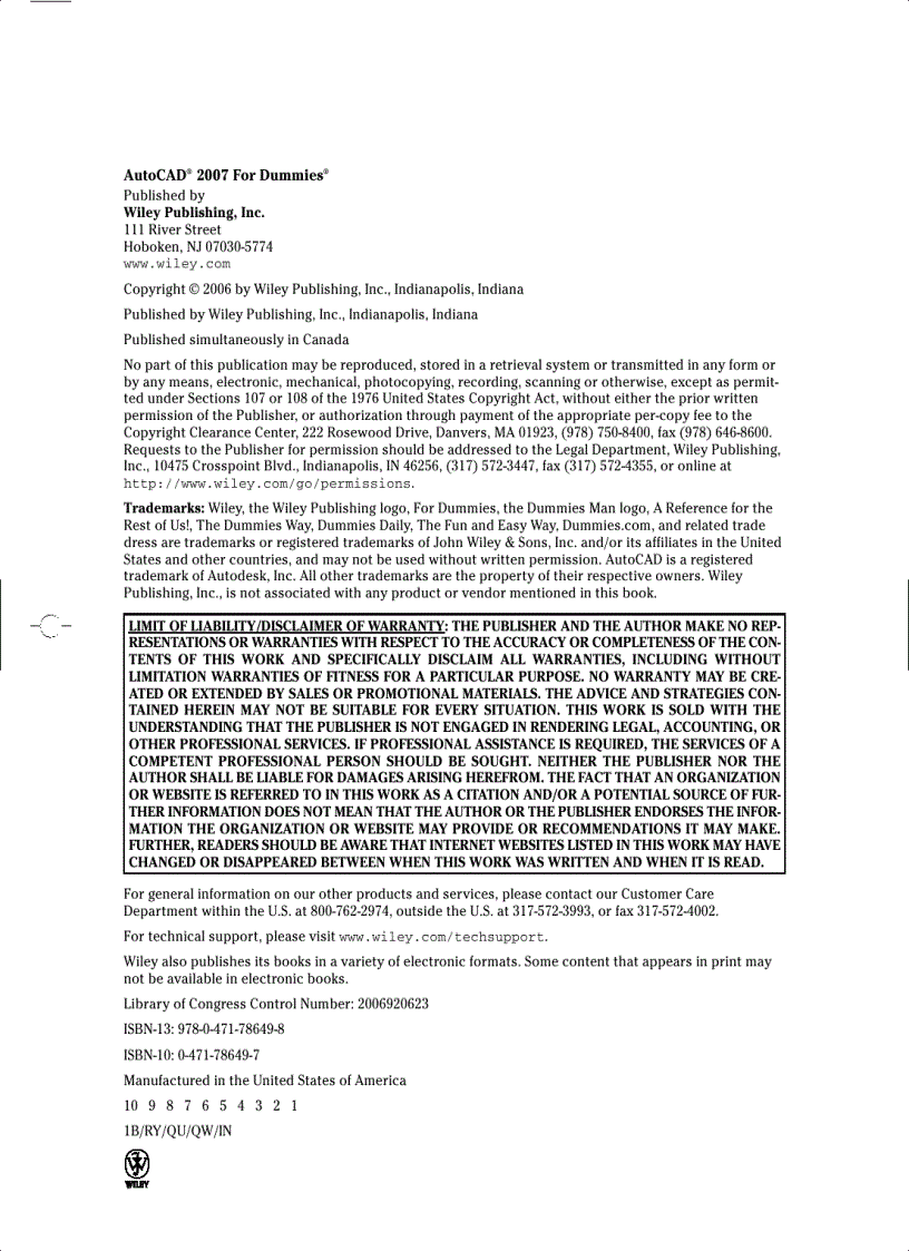 image for page AutoCAD 2007 For Dummies Revised Edition