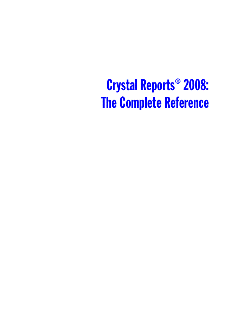 image for page Crystal Reports 2008 The Complete Reference Jun 2008