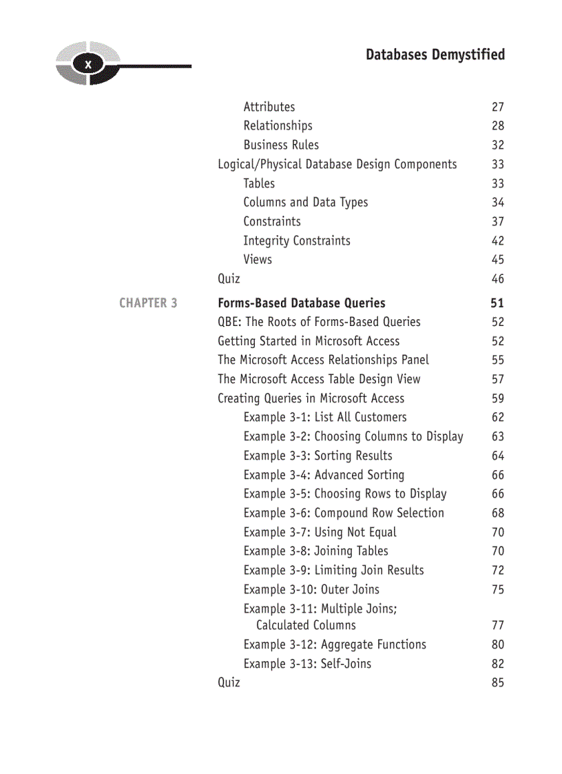 image for page Databases Demystified A Self Teaching Guide