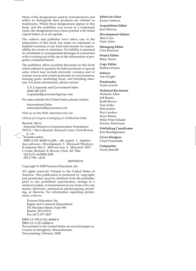 image for page Essential Windows Communication Foundation Feb 2008