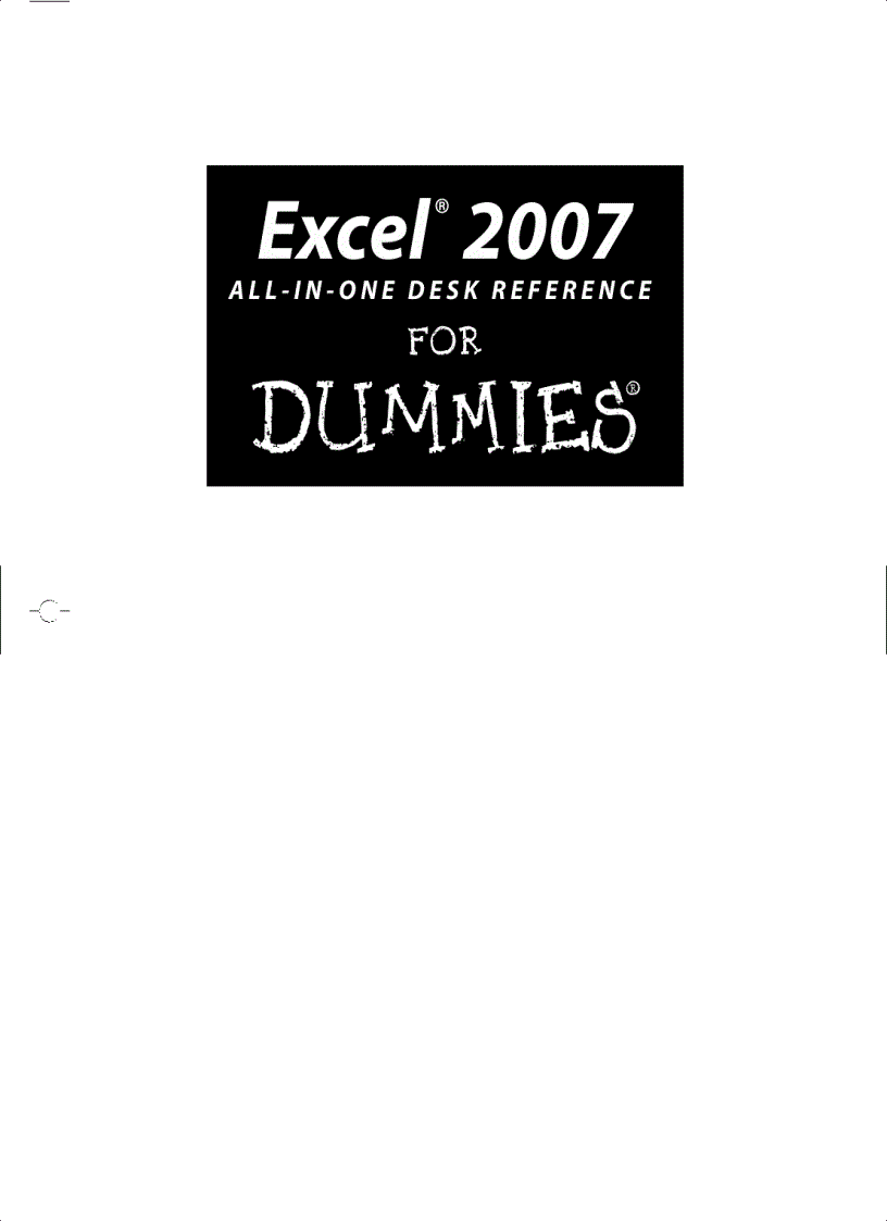 Excel 2007 All In One Desk Reference For Dummies