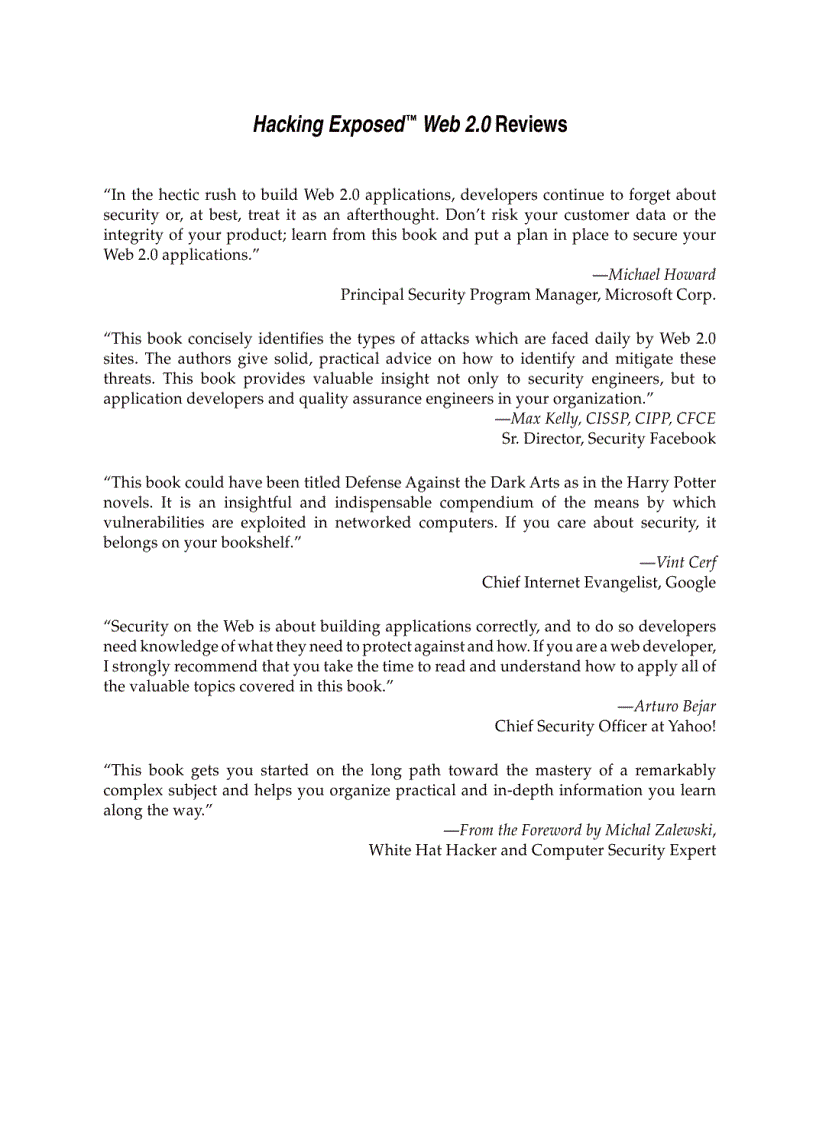 image for page Hacking Exposed Web 2 0 Security Secrets and Solutions Dec 2007