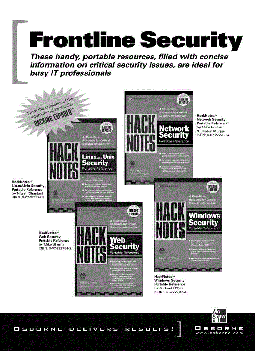 image for page HackNotes Linux and Unix Security Portable Reference