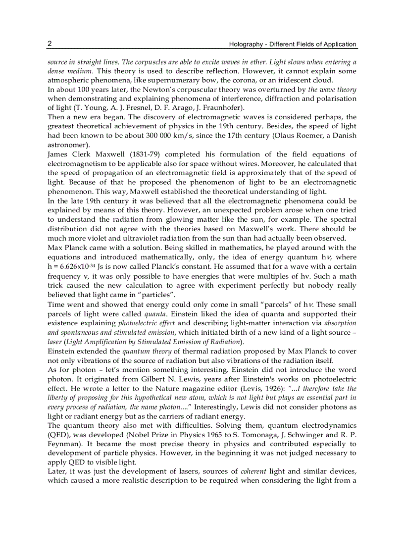 image for page Holography Different Fields of Application