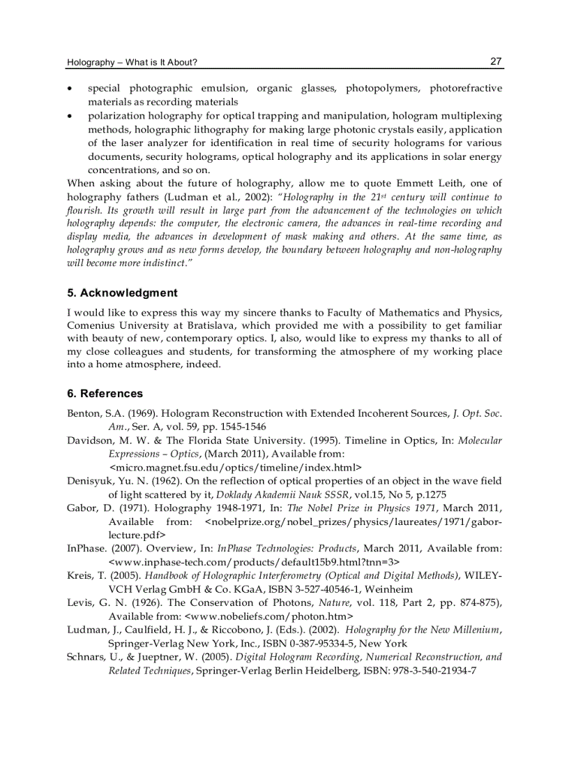 image for page Holography Different Fields of Application