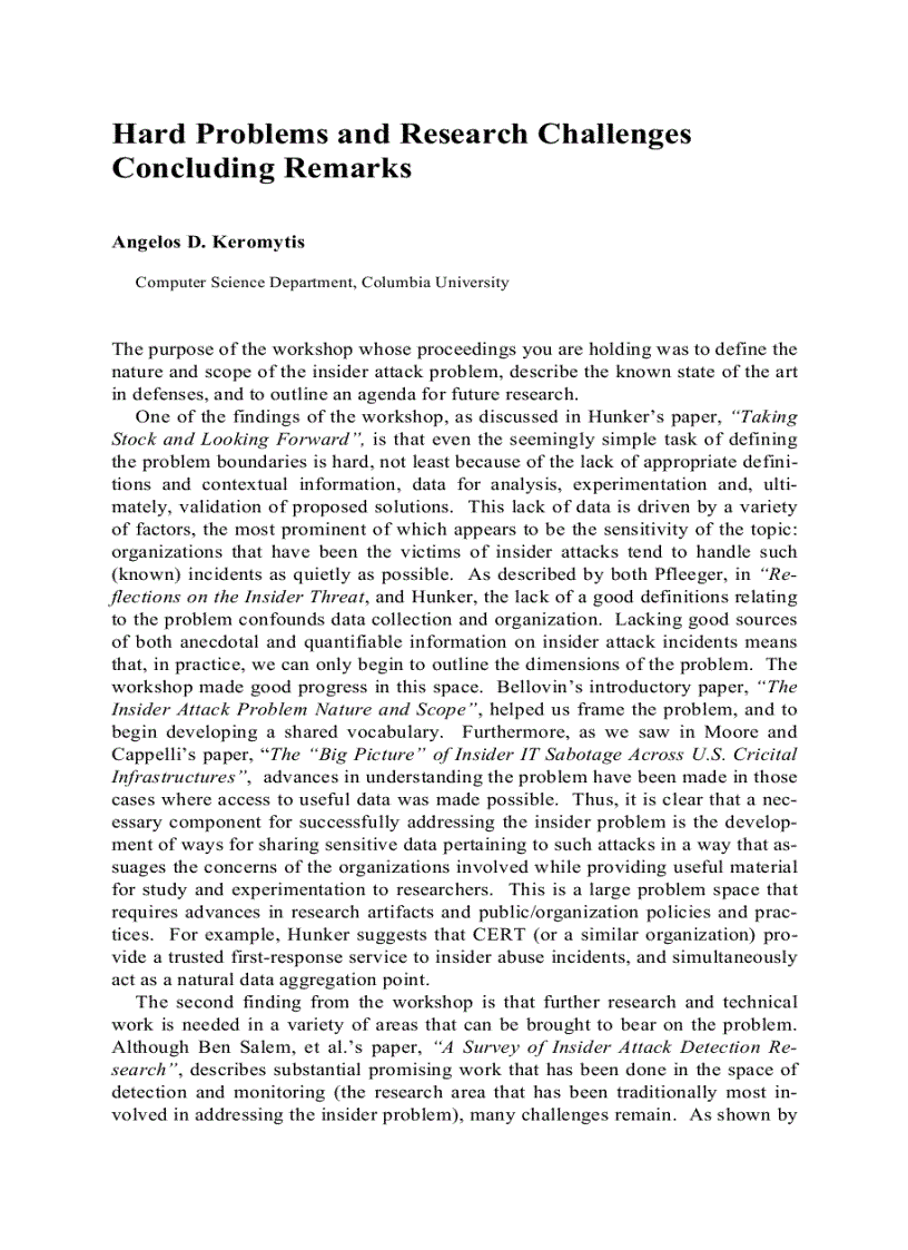 image for page Insider Attack and Cyber Security Beyond the Hacker Apr 2008