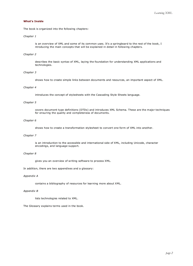 image for page Learning XML First Edition