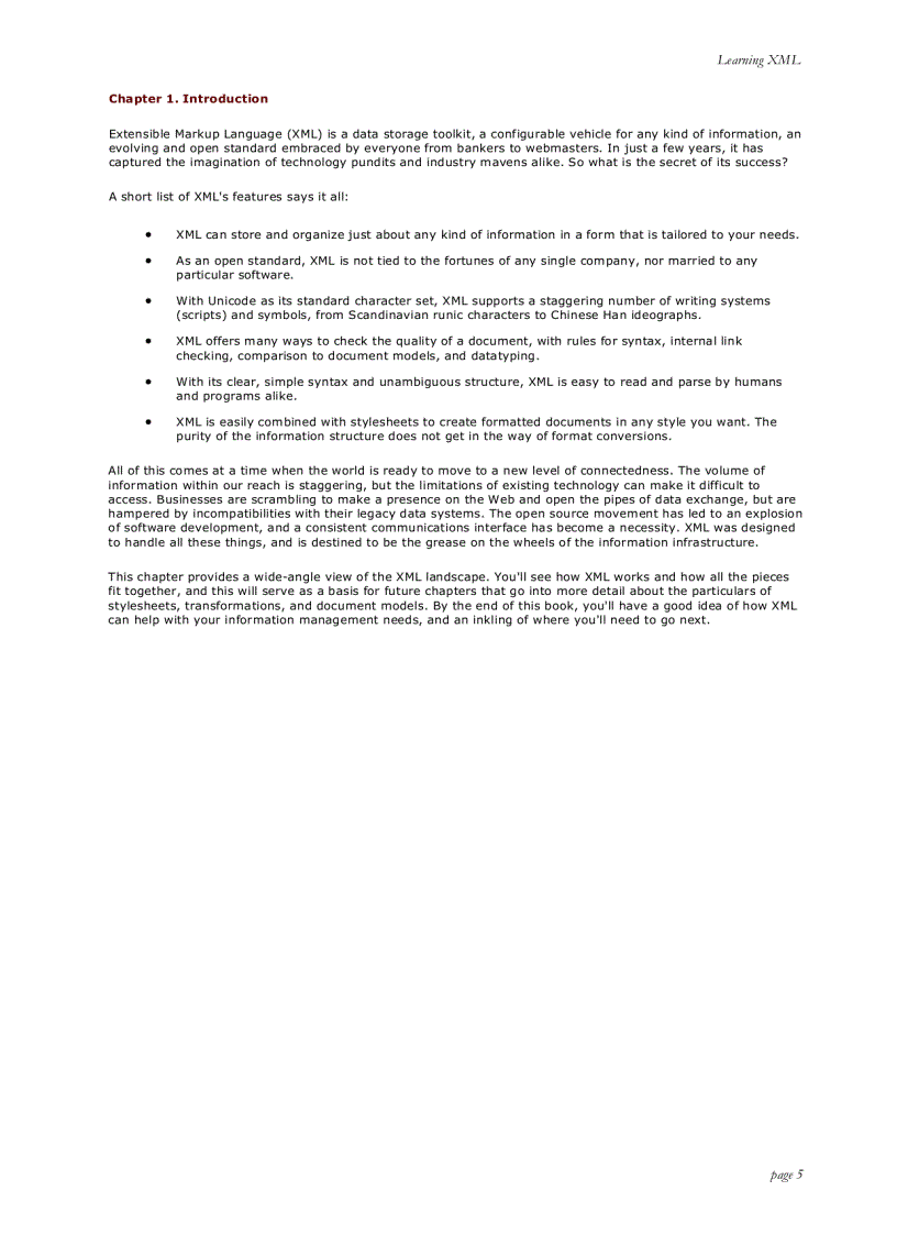 image for page Learning XML First Edition