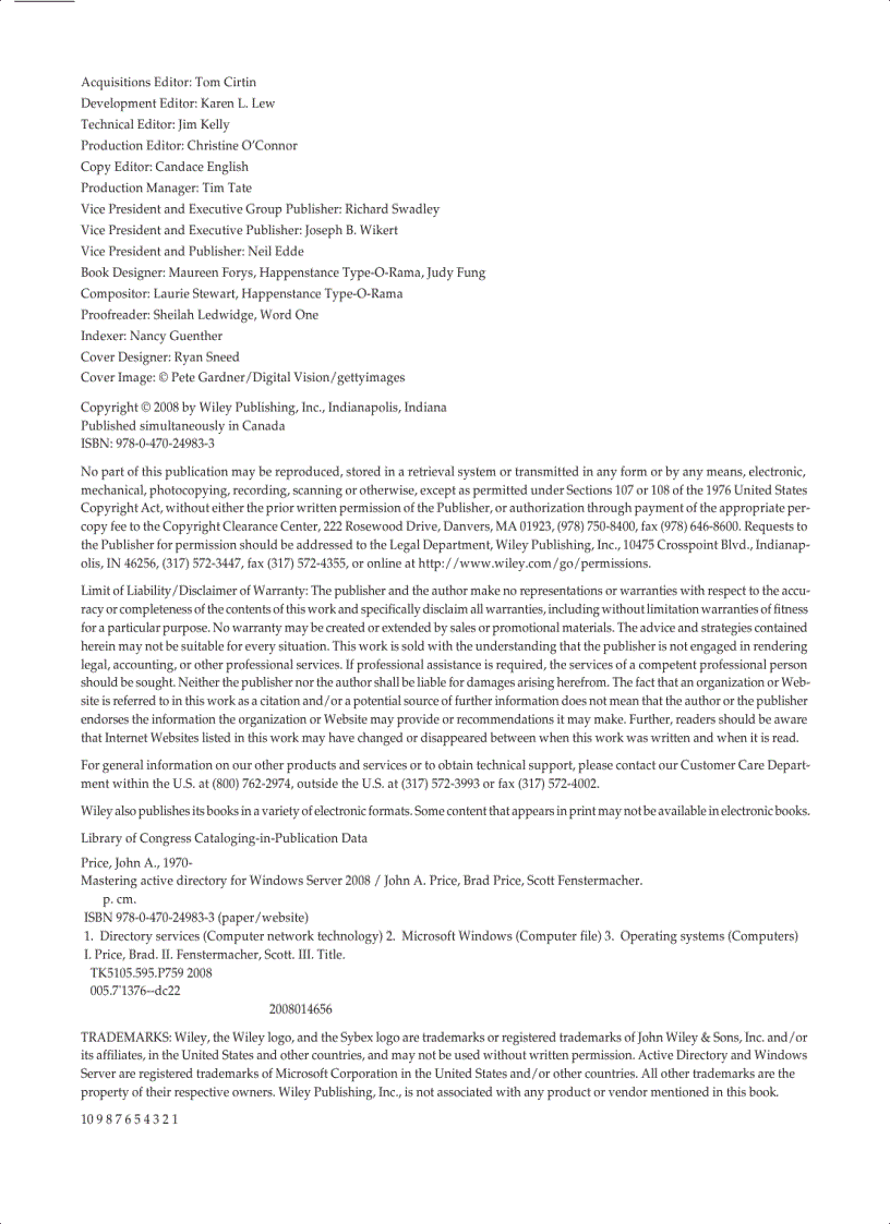 image for page Mastering Active Directory for Windows Server 2008 Jun 2008