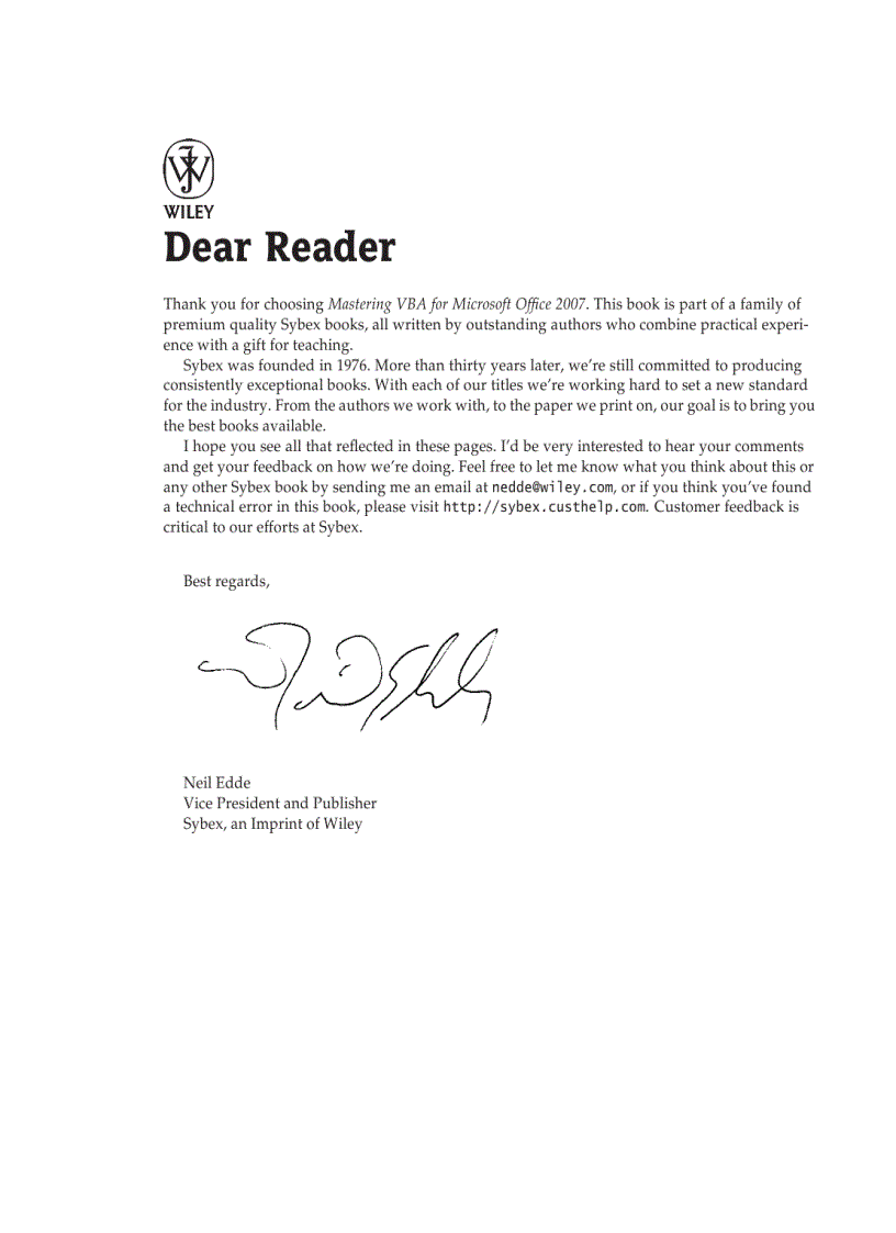 image for page Mastering VBA for Microsoft Office 2007 Apr 2008