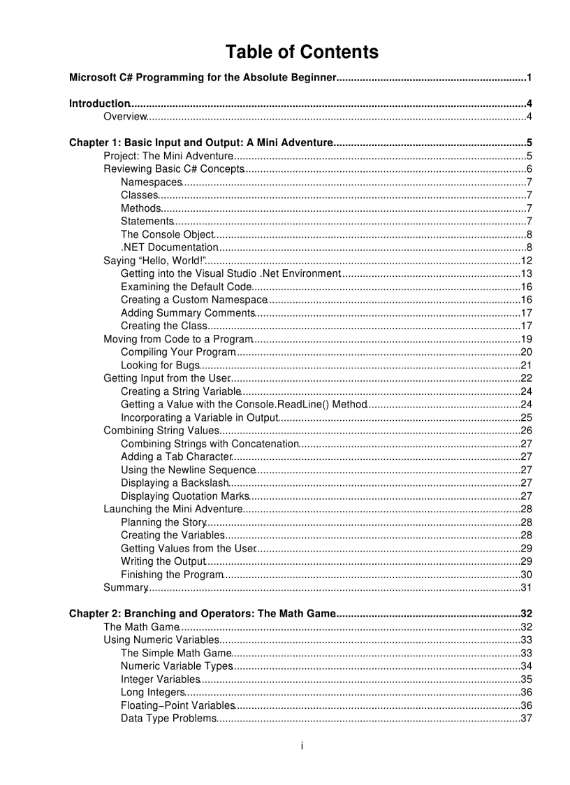 image for page Microsoft C Programming for the Absolute Beginner
