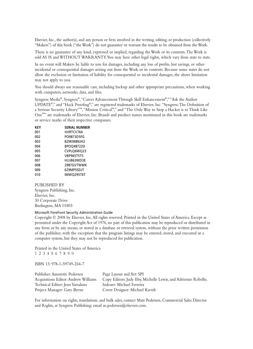 image for page Microsoft Forefront Security Administration Guide Jan 2008