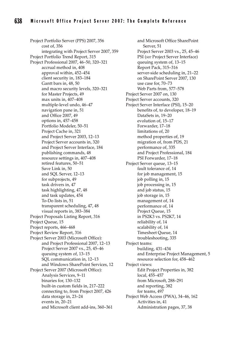 image for page Microsoft Office Project Server 2007 The Complete Reference