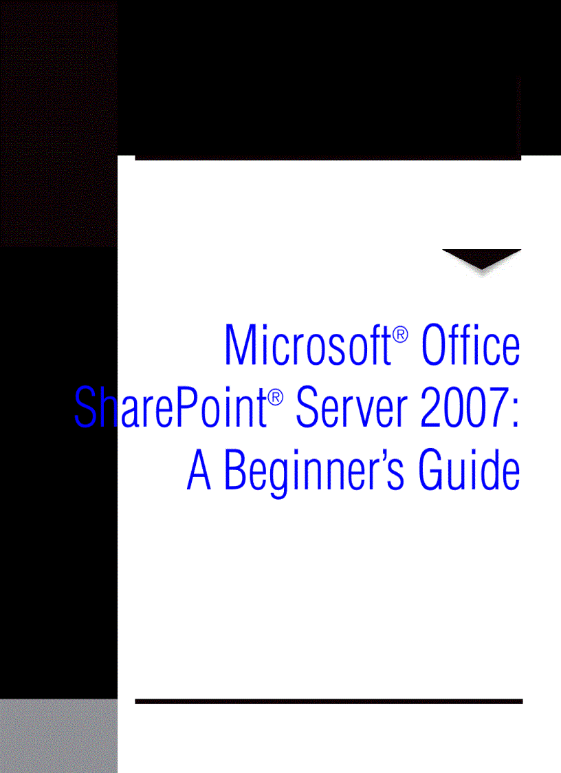 image for page Microsoft Office SharePoint Server 2007 A Beginners Guide Sep 2007