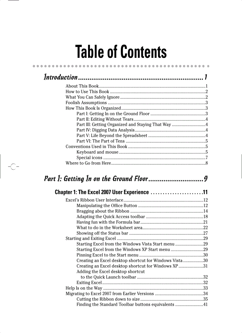image for page Mircosoft Office Excel 2007 For Dummies